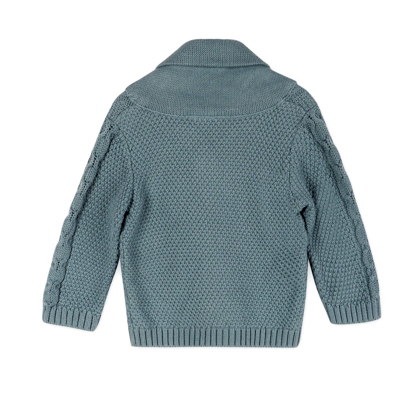 Shawl Collar Cable Knit Baby Cardigan Sweater (Organic)