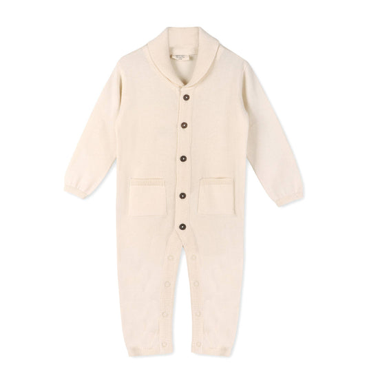 Milan Shawl Sweater Knit Baby Jumpsuit (Organic cotton)