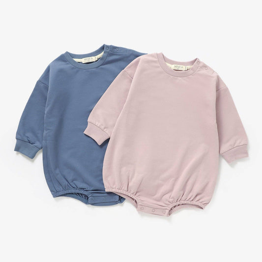 The Marley-Cornflower- long sleeve organic bubble romper