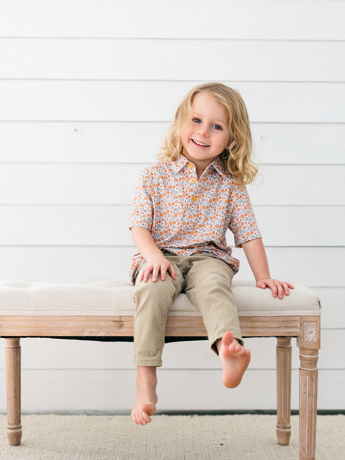 Orange Pumpkin Boys Polo