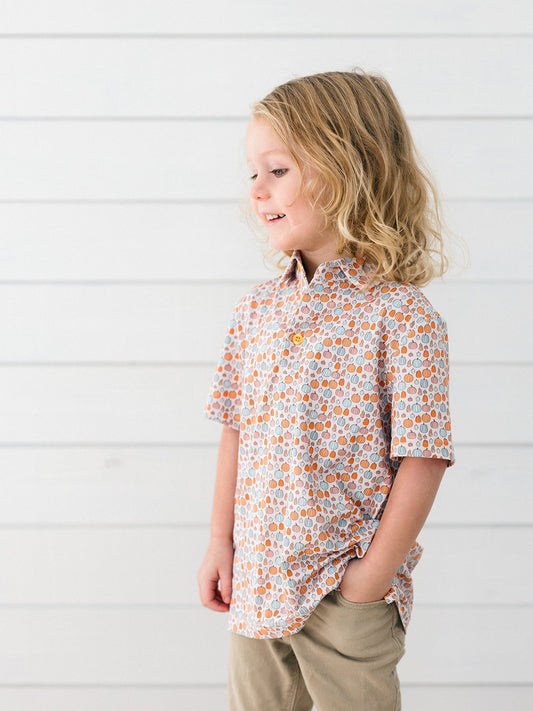 Orange Pumpkin Boys Polo