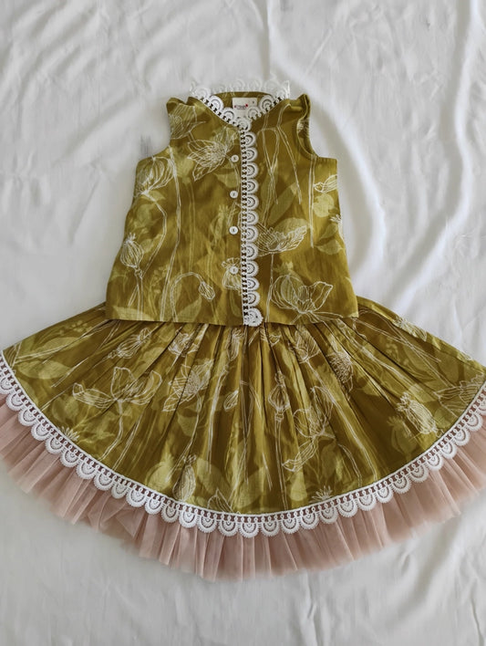 Green Kate Full Skirt & Top Set