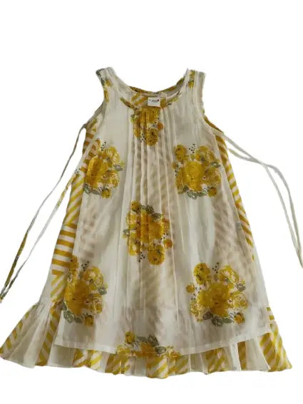 Yellow Floral Lana Layered Dress