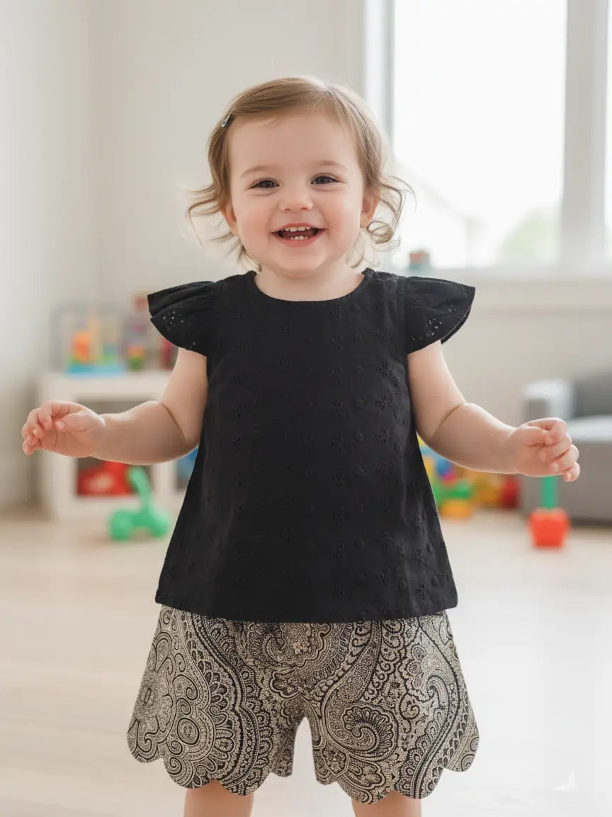 Black and White Reva Shorts and Top Set