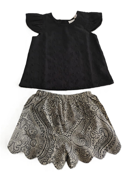 Black and White Reva Shorts and Top Set
