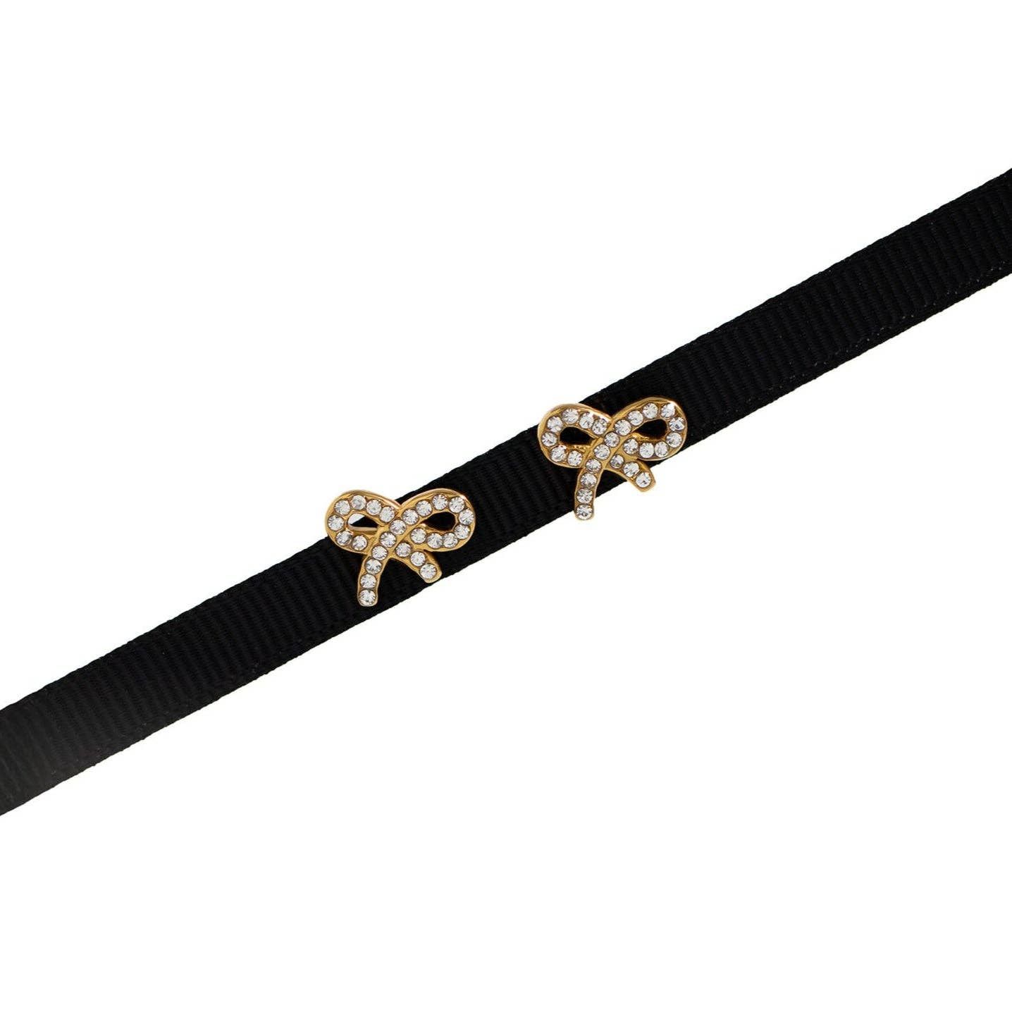 18K Gold PVD Stainless Steel CZ Bow Stud Earrings