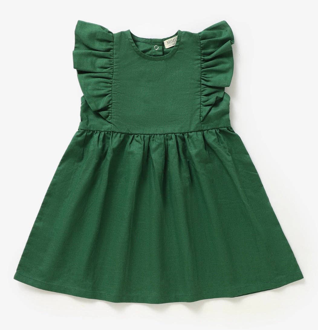 The Holly Dress -Forest Green-Organic Linen sleeveless dress