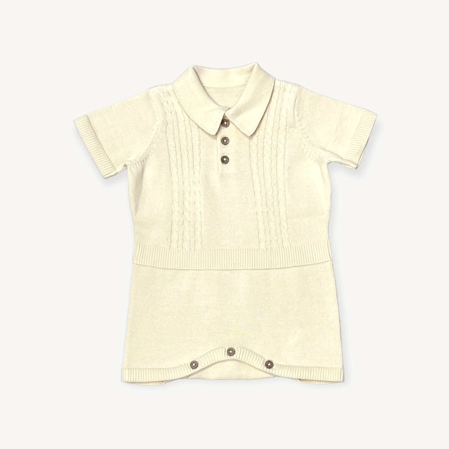 Milan Collar & Cable Knit Baby Bodysuit (Organic)