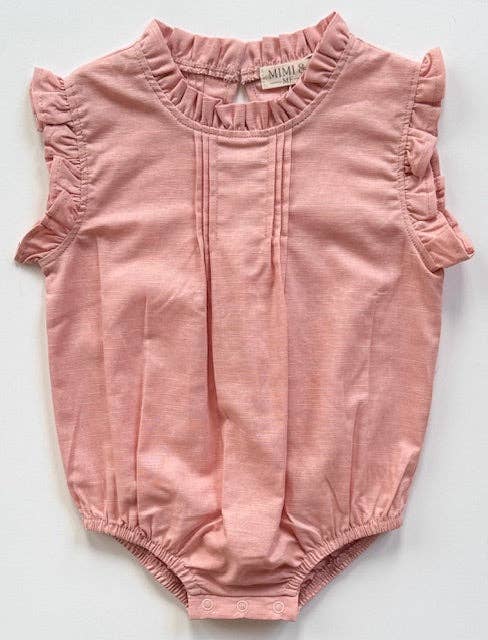 The Daphne-Cotton Candy- Organic Linen Blend Romper