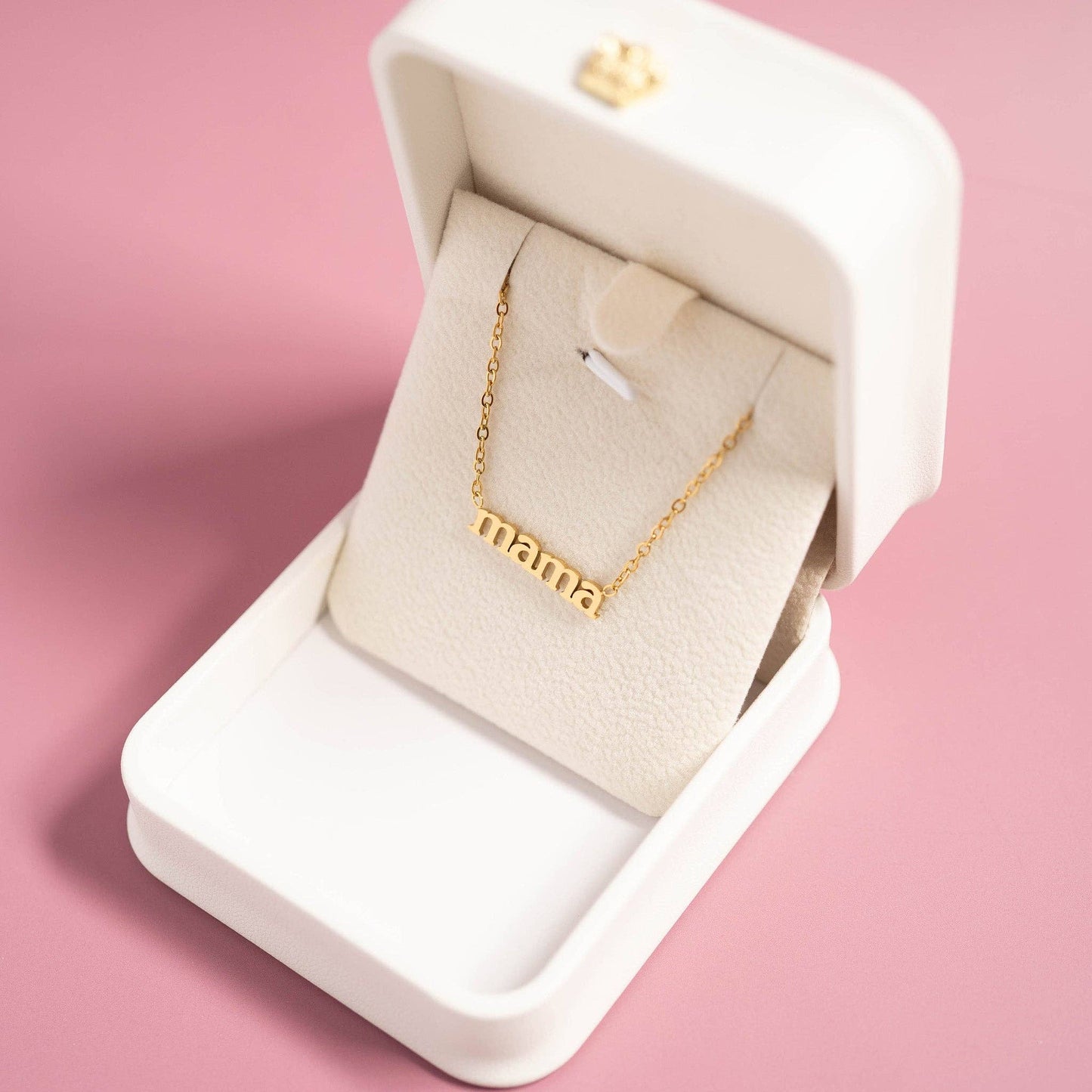 18K Gold PVD Stainless Steel Mama Charm Necklace