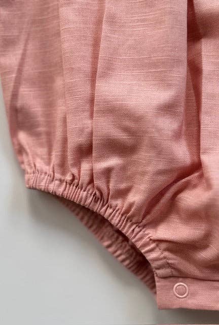 The Daphne-Cotton Candy- Organic Linen Blend Romper