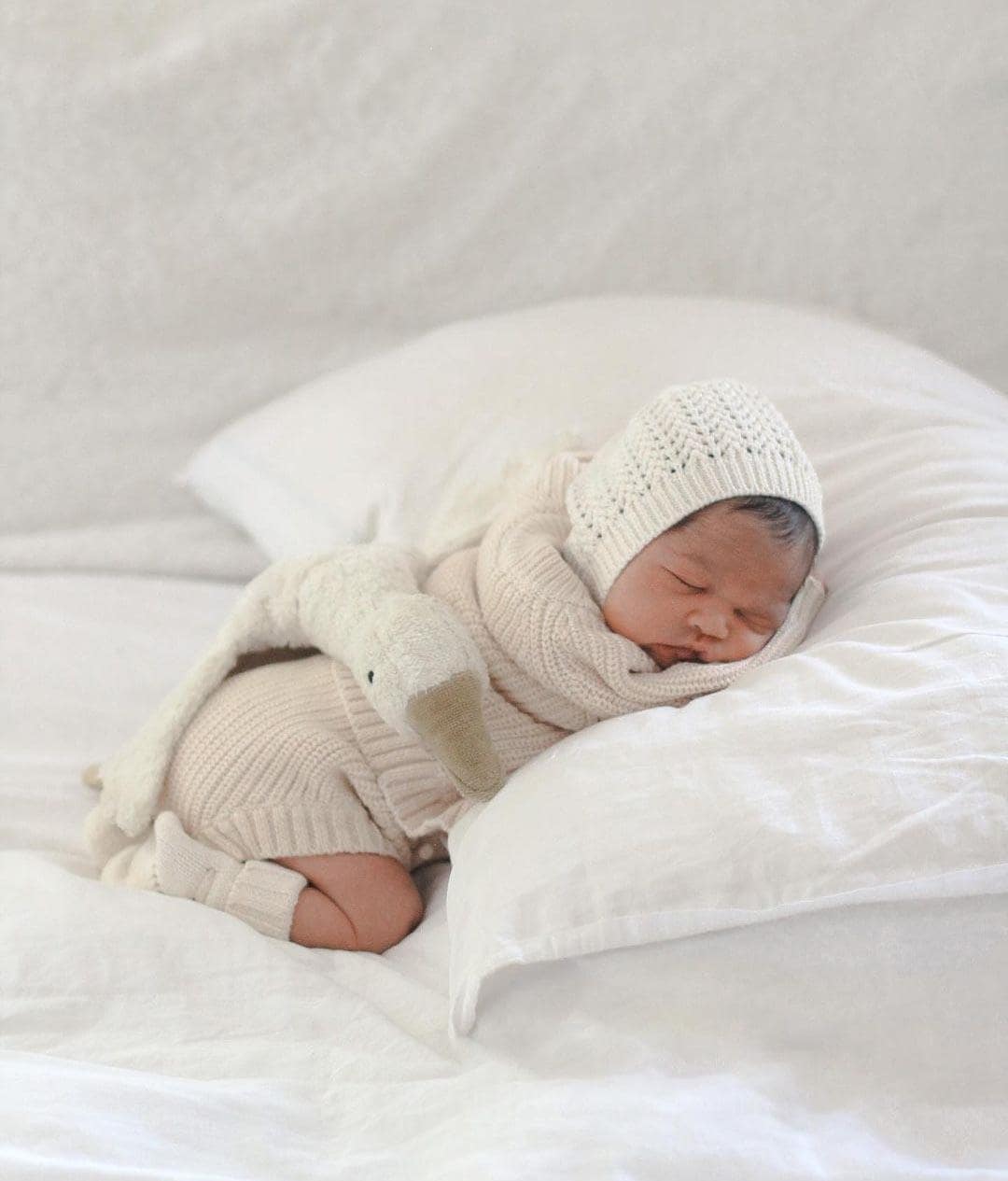 Baby Knit Bonnet Cotton Gender Neutral Hat | Jordan