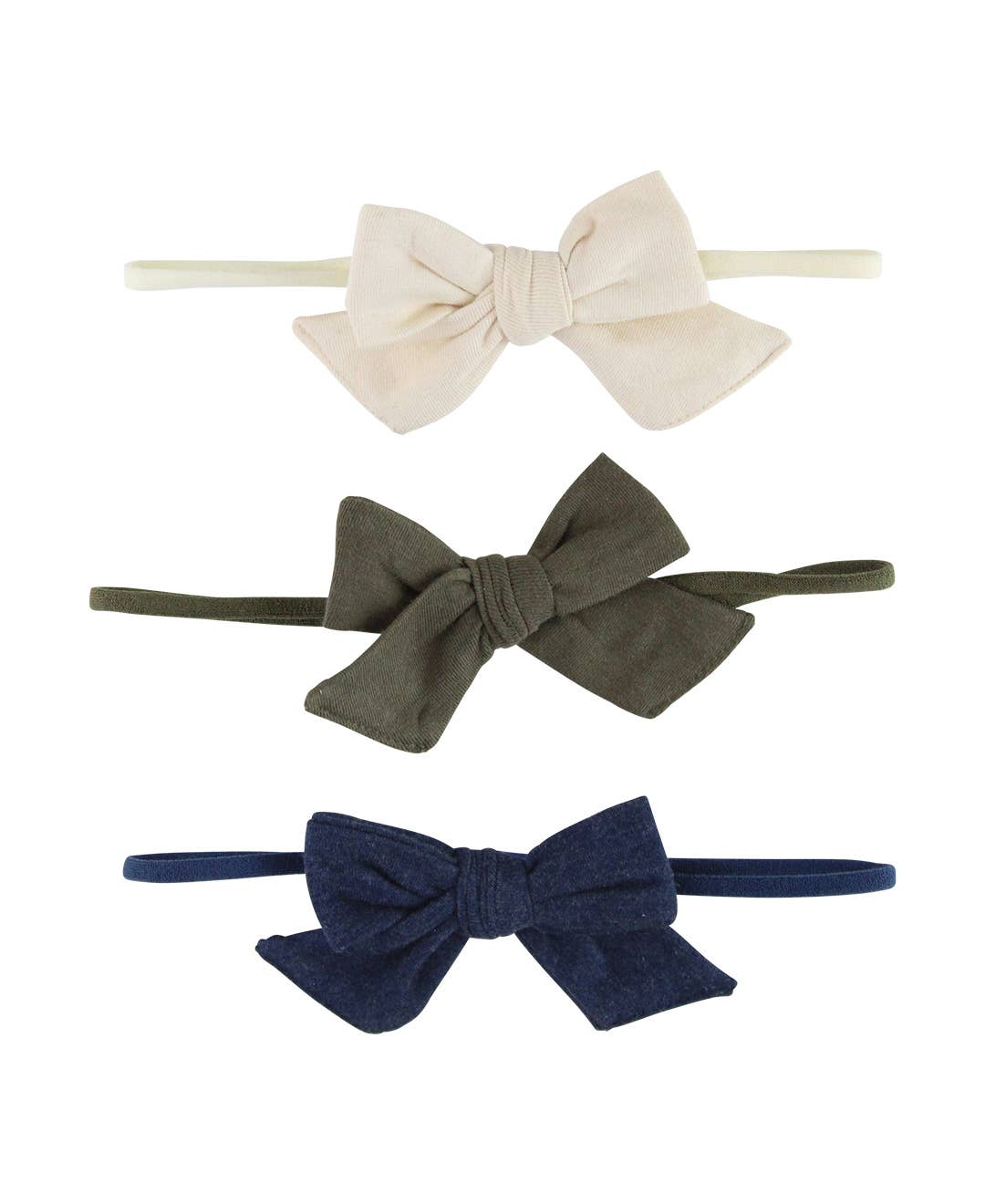 Girls Oatmeal 3-Pack Bow Headband