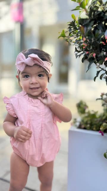 The Daphne-Cotton Candy- Organic Linen Blend Romper