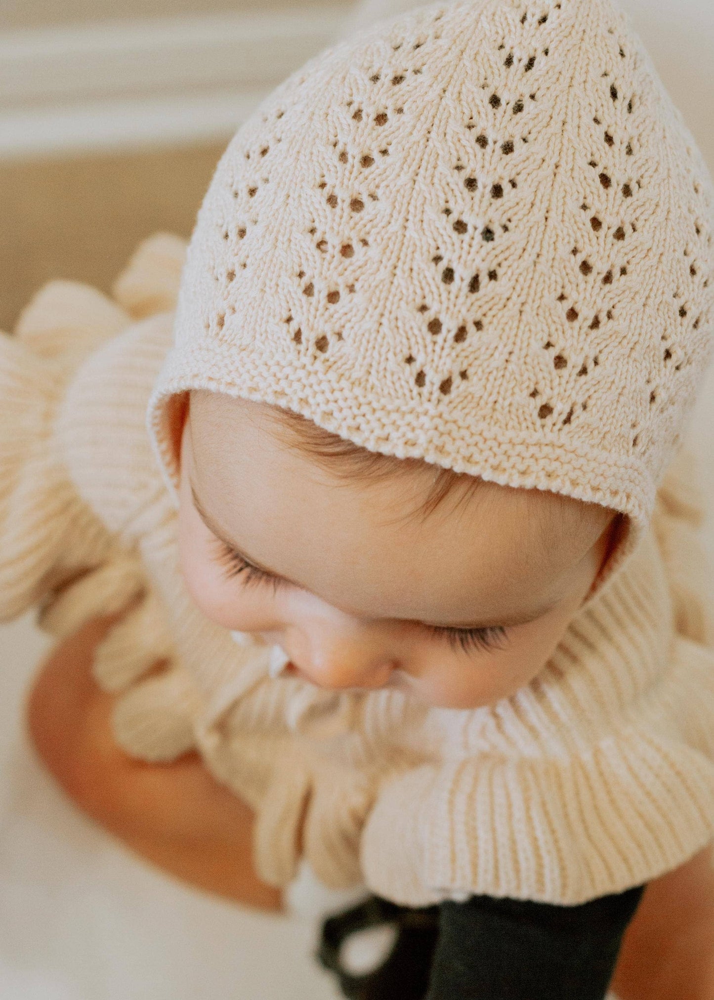 Baby Knit Bonnet Cotton lace Hat| Jamie