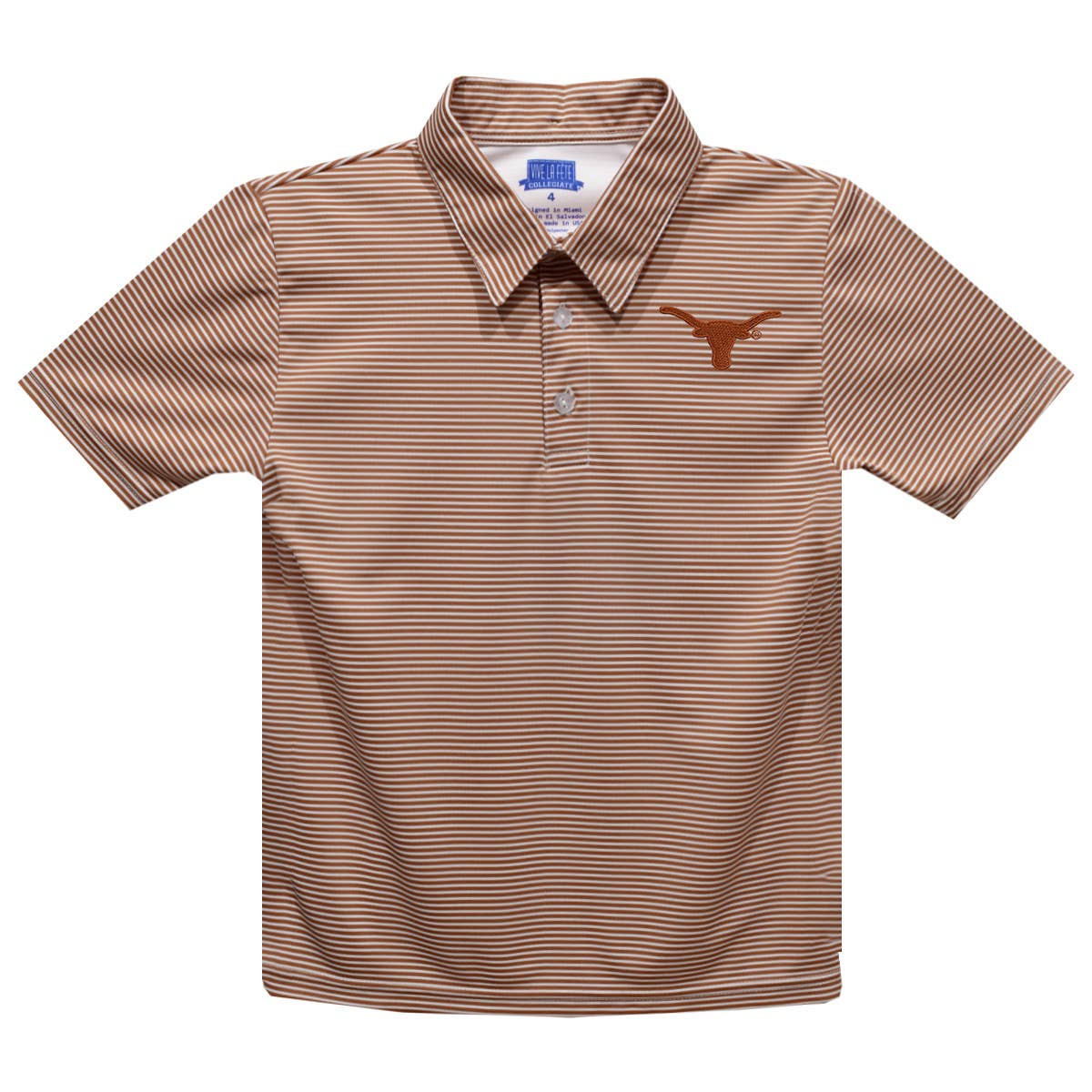 Texas Longhorns Embroidered Burnt Orange Stripes Polo Shirt (Copy)
