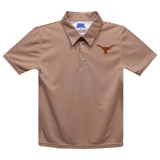 Texas Longhorns Embroidered Burnt Orange Stripes Polo Shirt (As-Is mislabeled size)