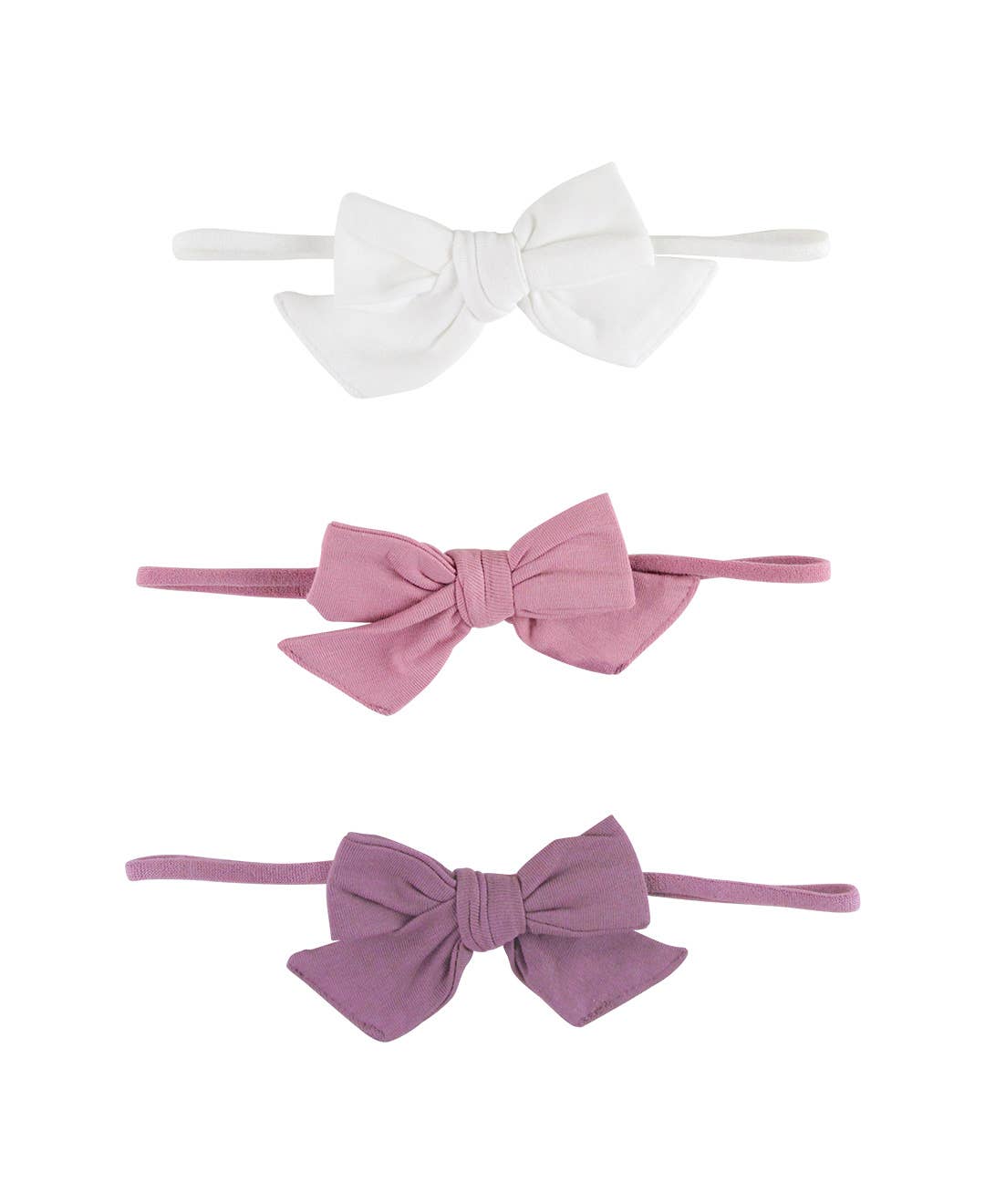 Girls White 3-Pack Bow Headband