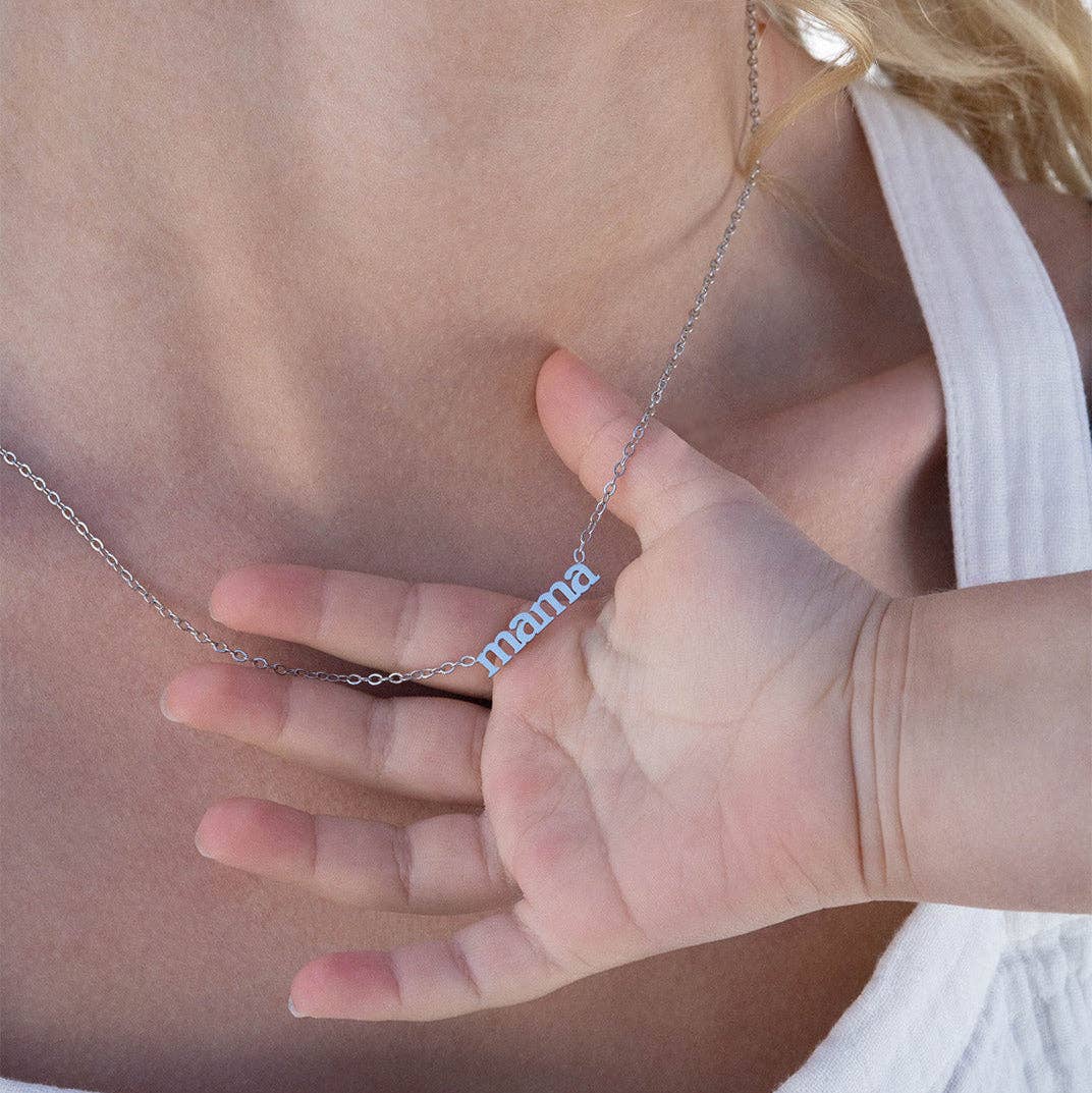 18K Gold PVD Stainless Steel Mama Charm Necklace