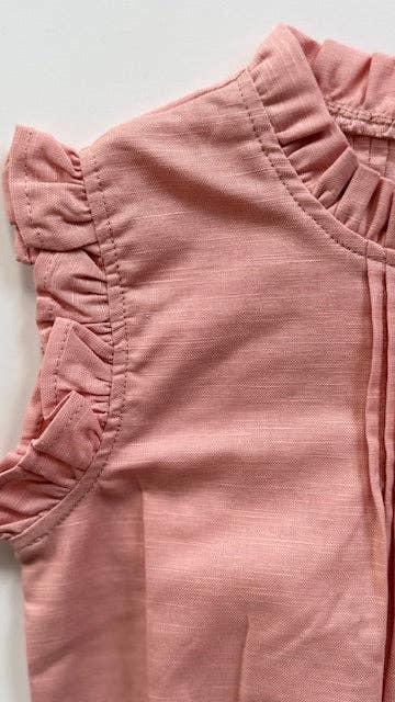 The Daphne-Cotton Candy- Organic Linen Blend Romper