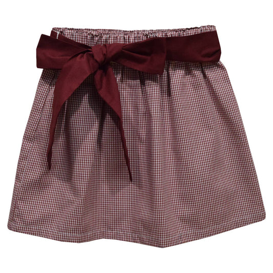 Gingham Skirt With Sash