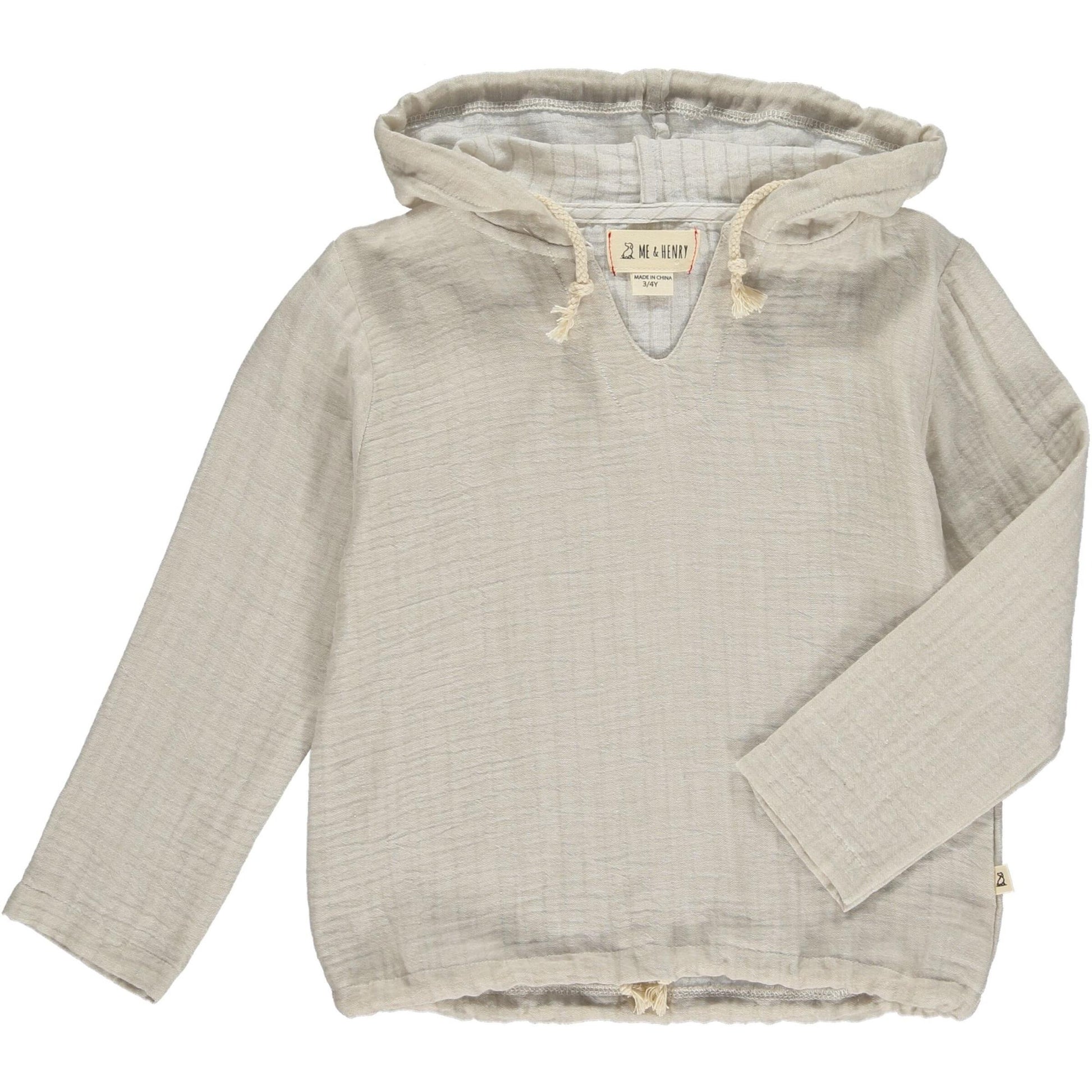 Beige textured hoodie on a white background