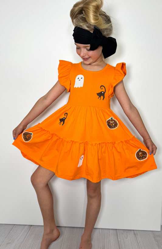 Halloween Sequin Girls Dress