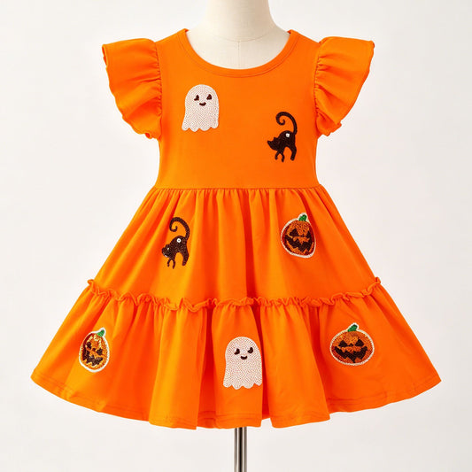 Halloween Sequin Girls Dress