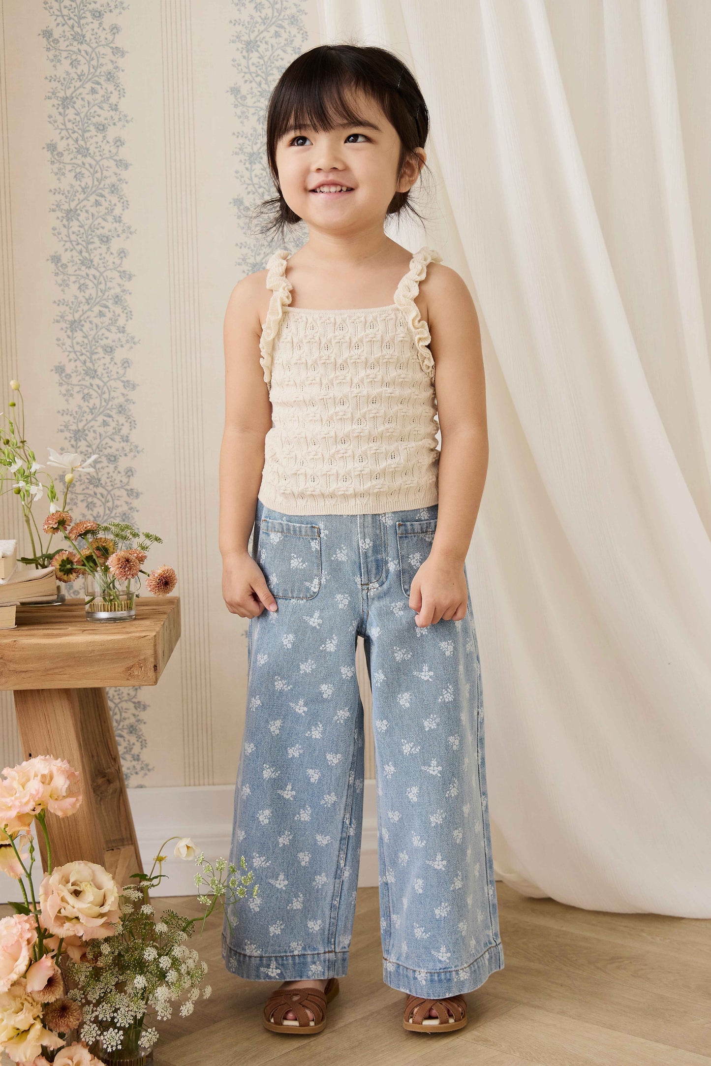Theodora Pant - Tully Floral Denim by Jamie Kay