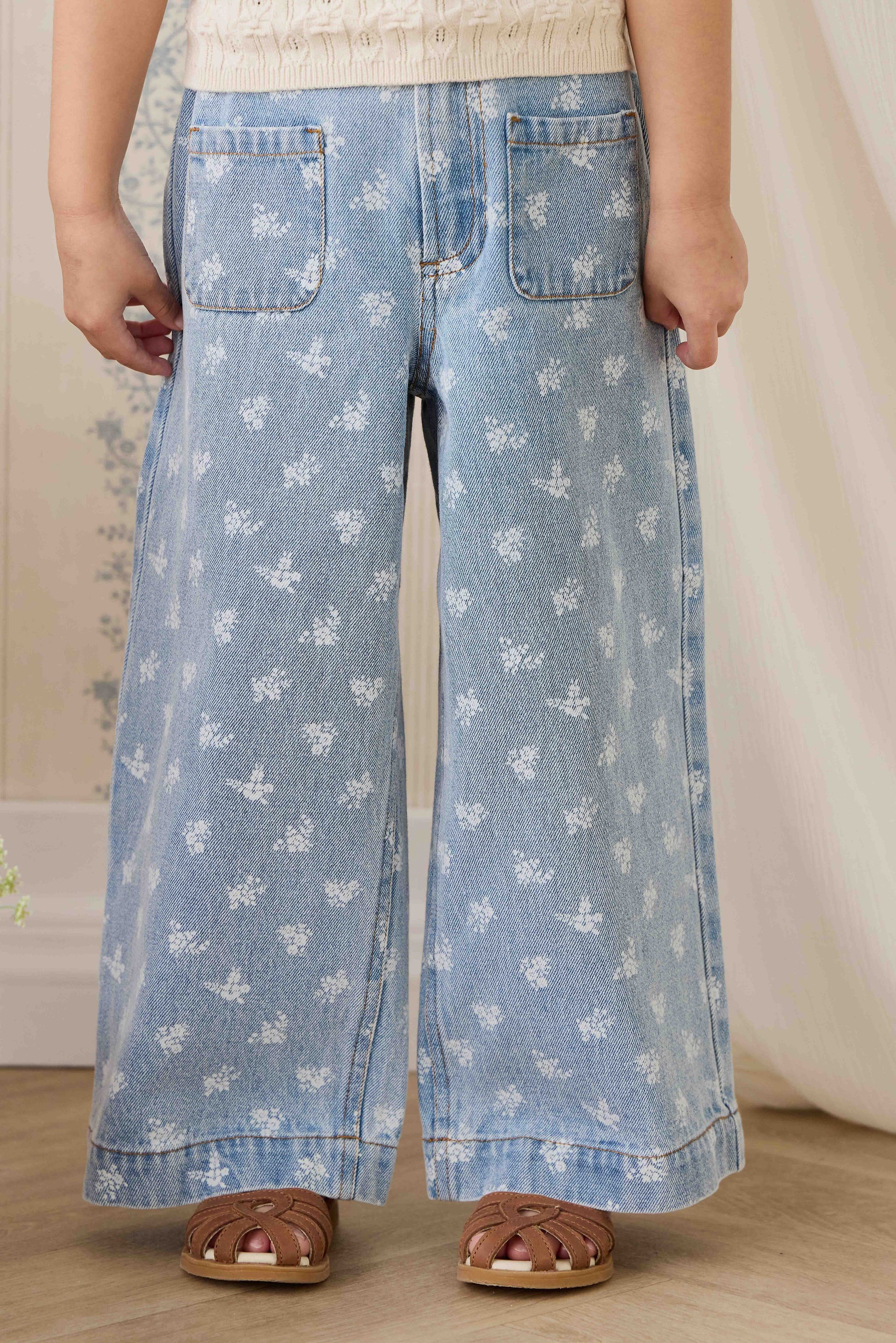 Theodora Pant - Tully Floral Denim by Jamie Kay