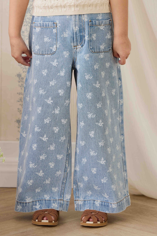 Theodora Pant - Tully Floral Denim by Jamie Kay