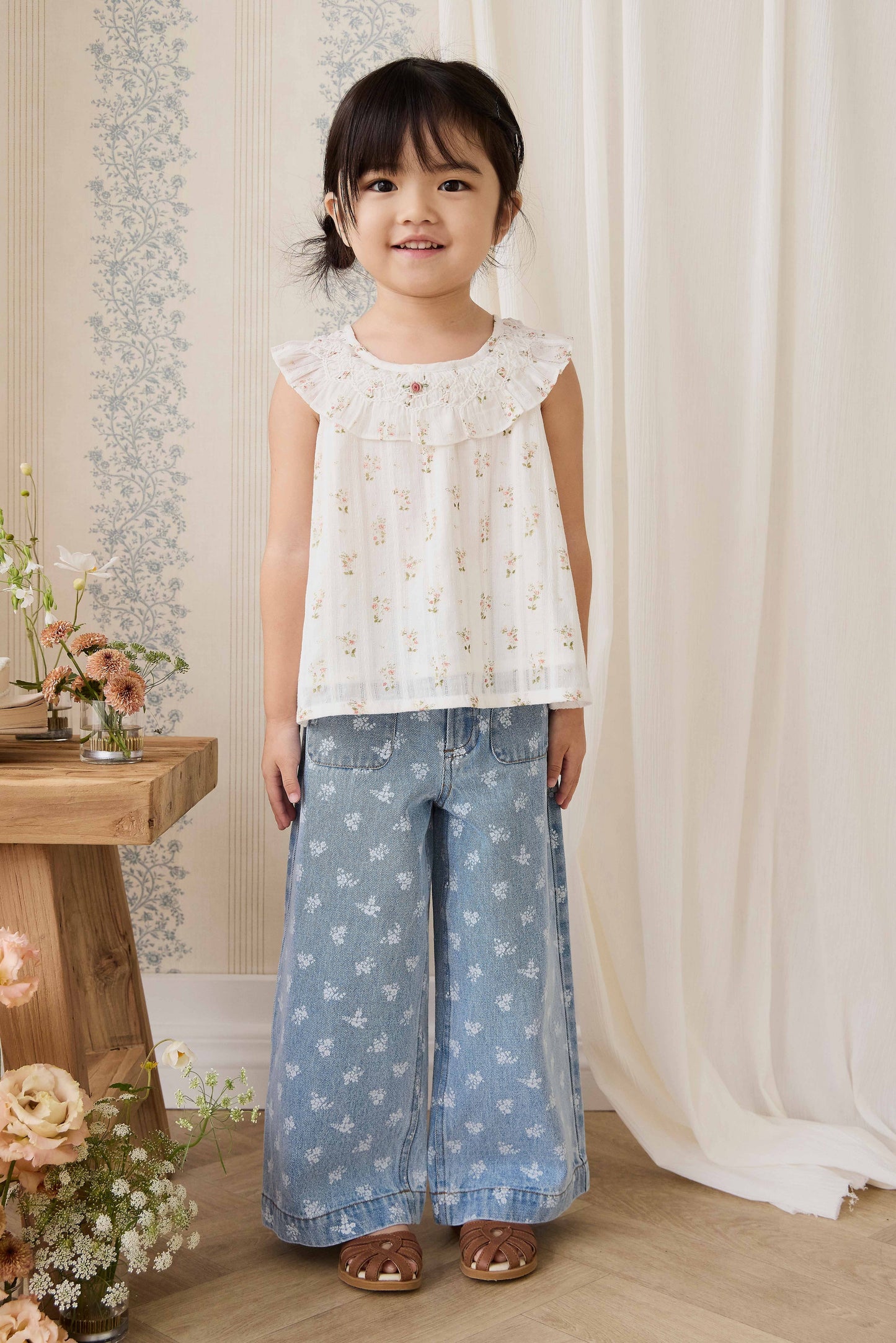 Theodora Pant - Tully Floral Denim by Jamie Kay