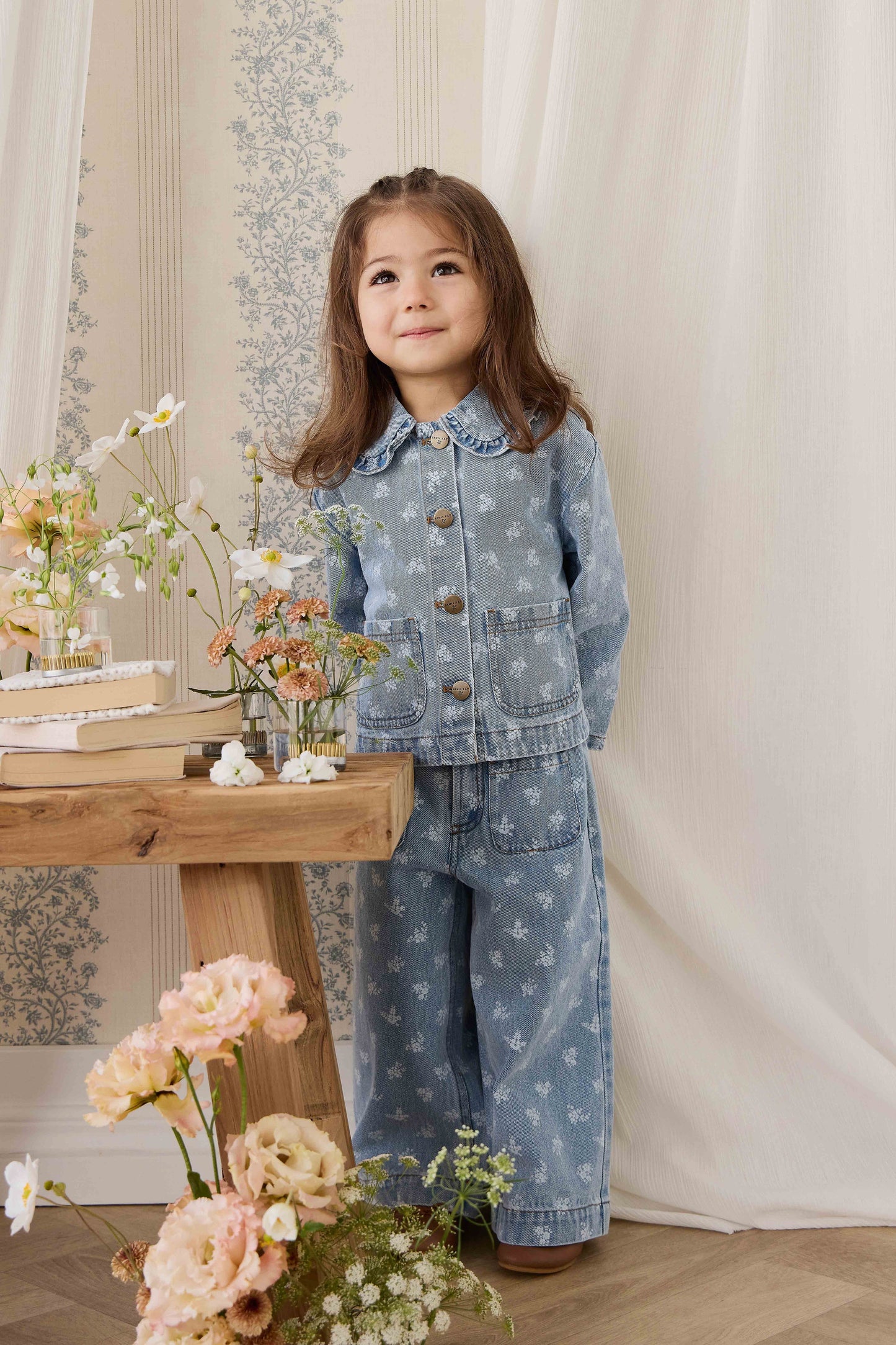 Theodora Pant - Tully Floral Denim by Jamie Kay