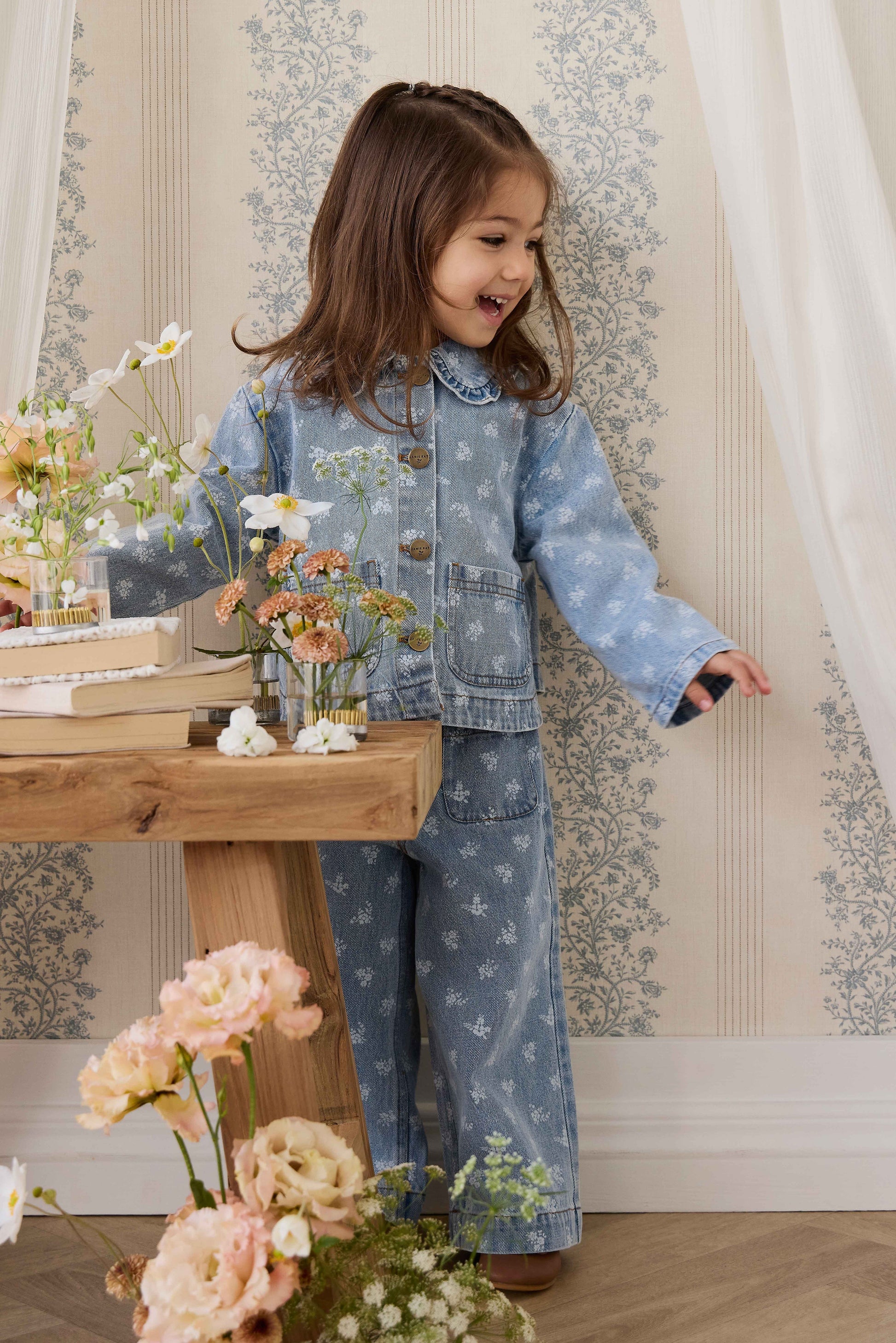 Theodora Pant - Tully Floral Denim by Jamie Kay