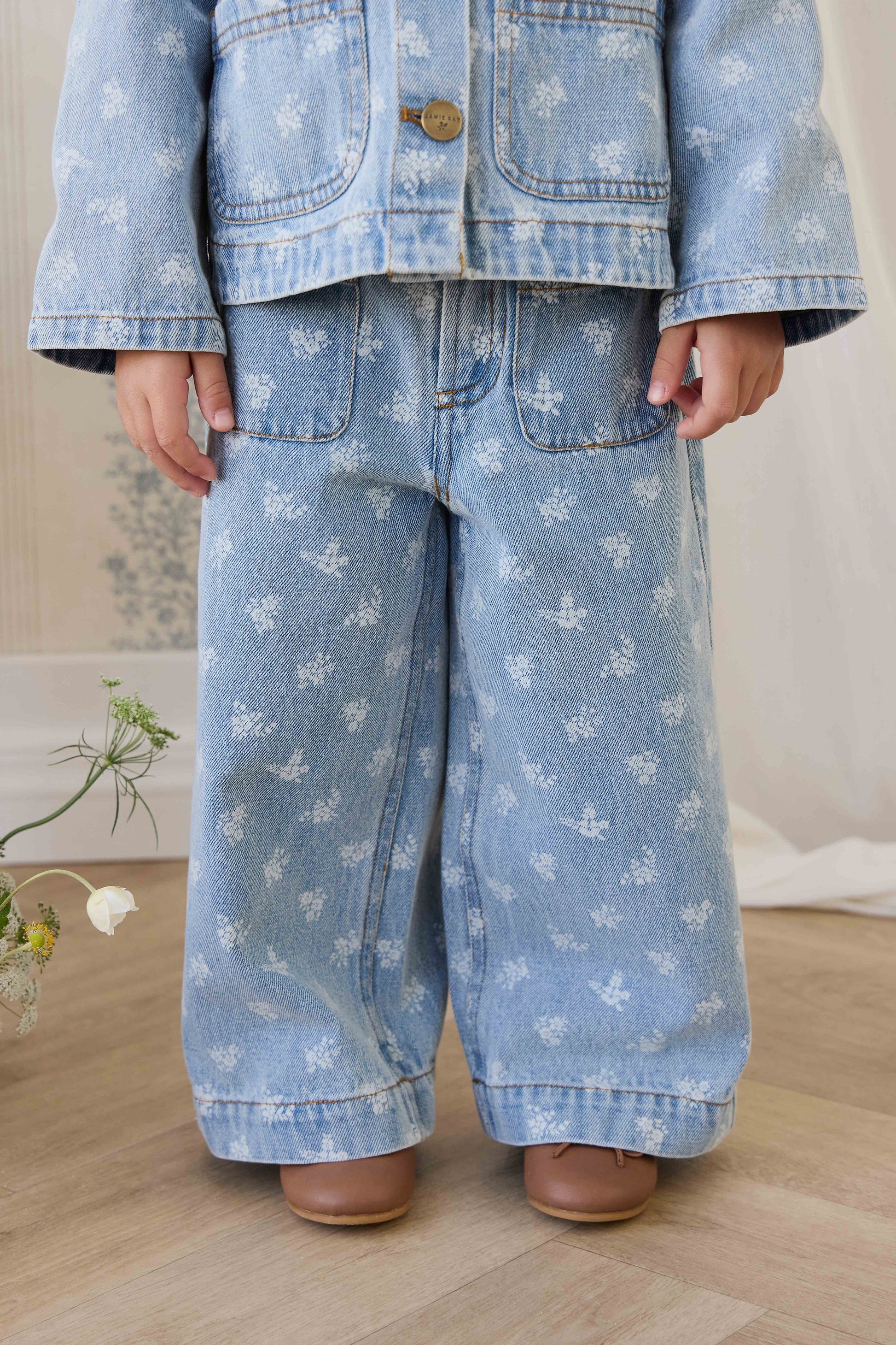 Theodora Pant - Tully Floral Denim by Jamie Kay