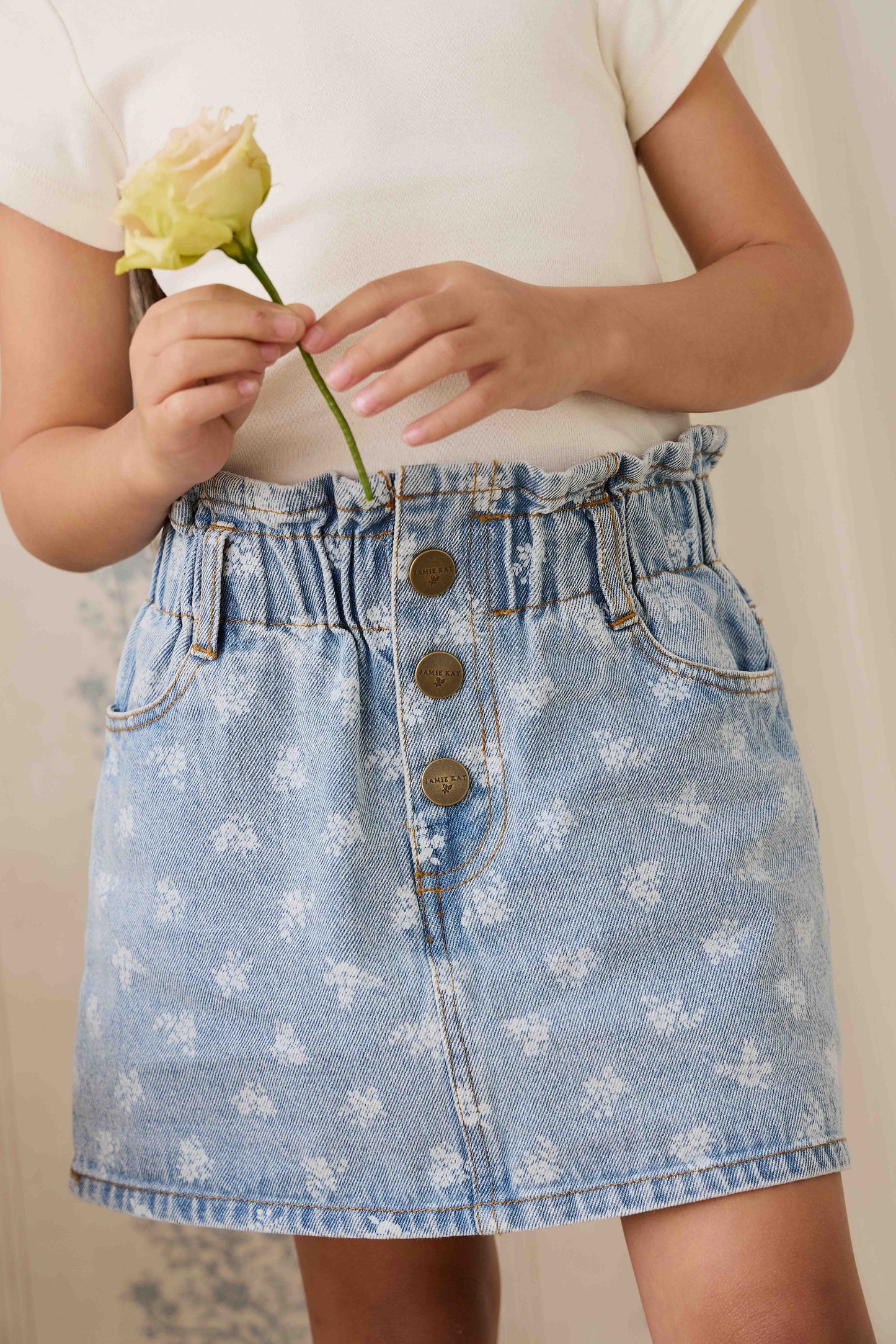 Brielle Skirt - Tully Floral Denim by Jamie Kay