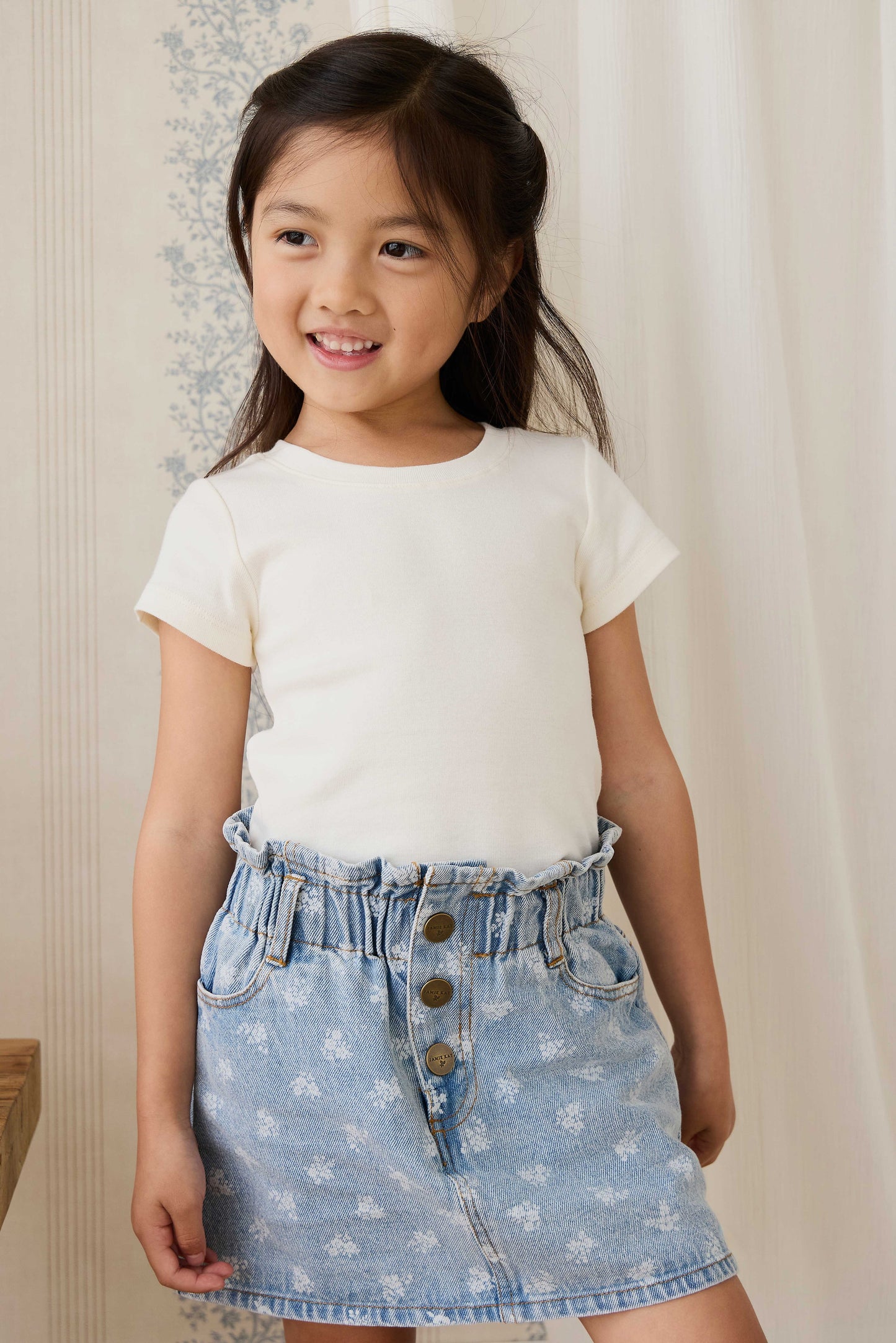 Brielle Skirt - Tully Floral Denim by Jamie Kay
