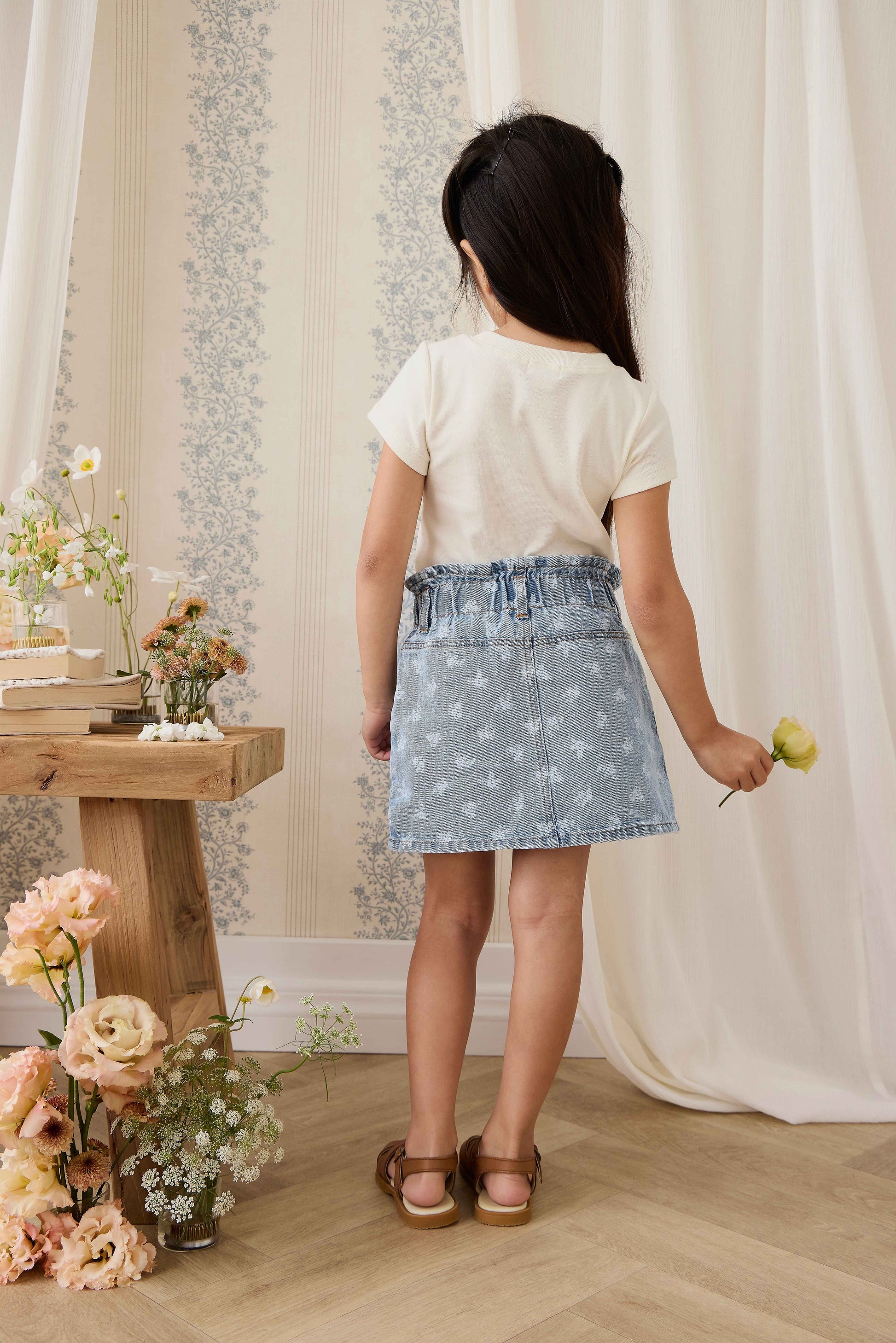 Brielle Skirt - Tully Floral Denim by Jamie Kay
