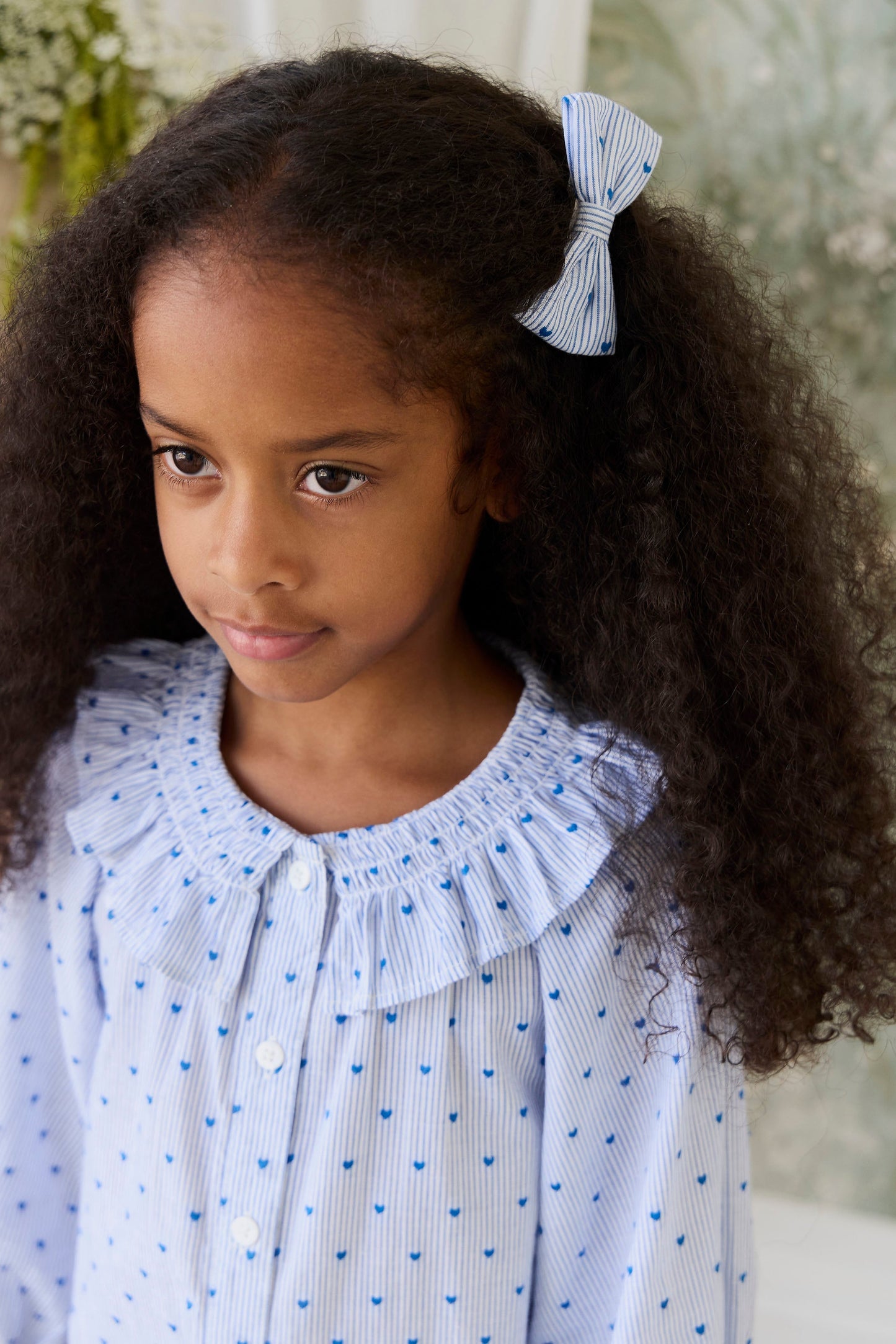 Organic Cotton Desiree Bow - Mon Amour Stripe Indigo by Jamie Kay