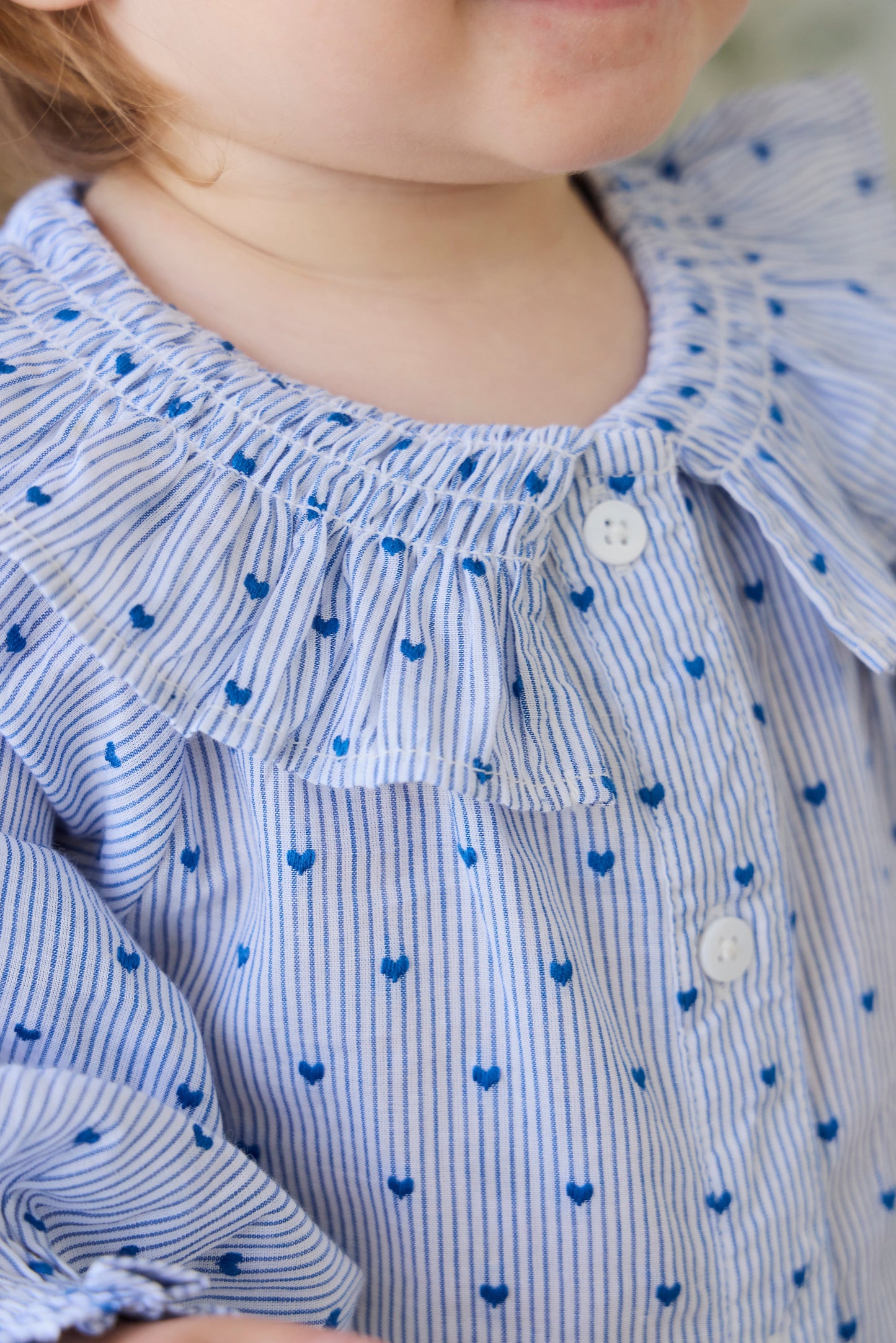 Organic Cotton Bellamy Blouse - Mon Amour Stripe Indigo by Jamie Kay