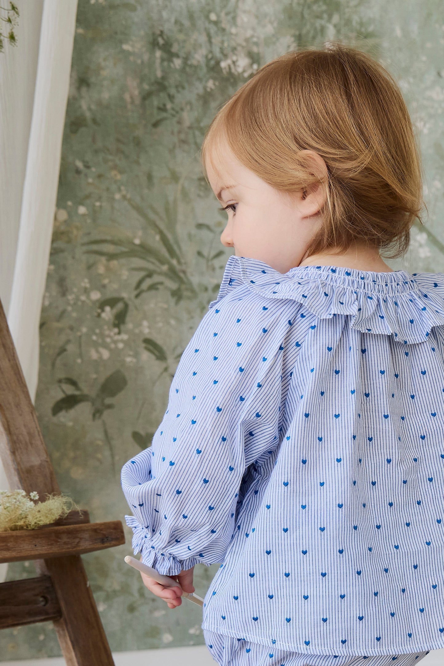 Organic Cotton Bellamy Blouse - Mon Amour Stripe Indigo by Jamie Kay