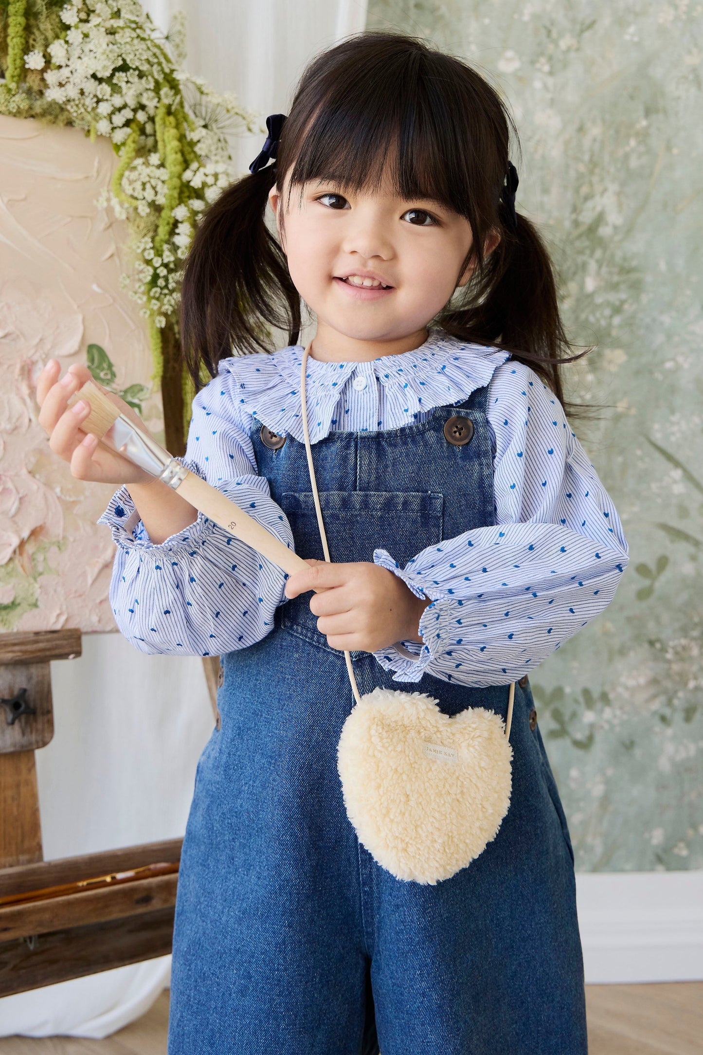 Organic Cotton Bellamy Blouse - Mon Amour Stripe Indigo by Jamie Kay