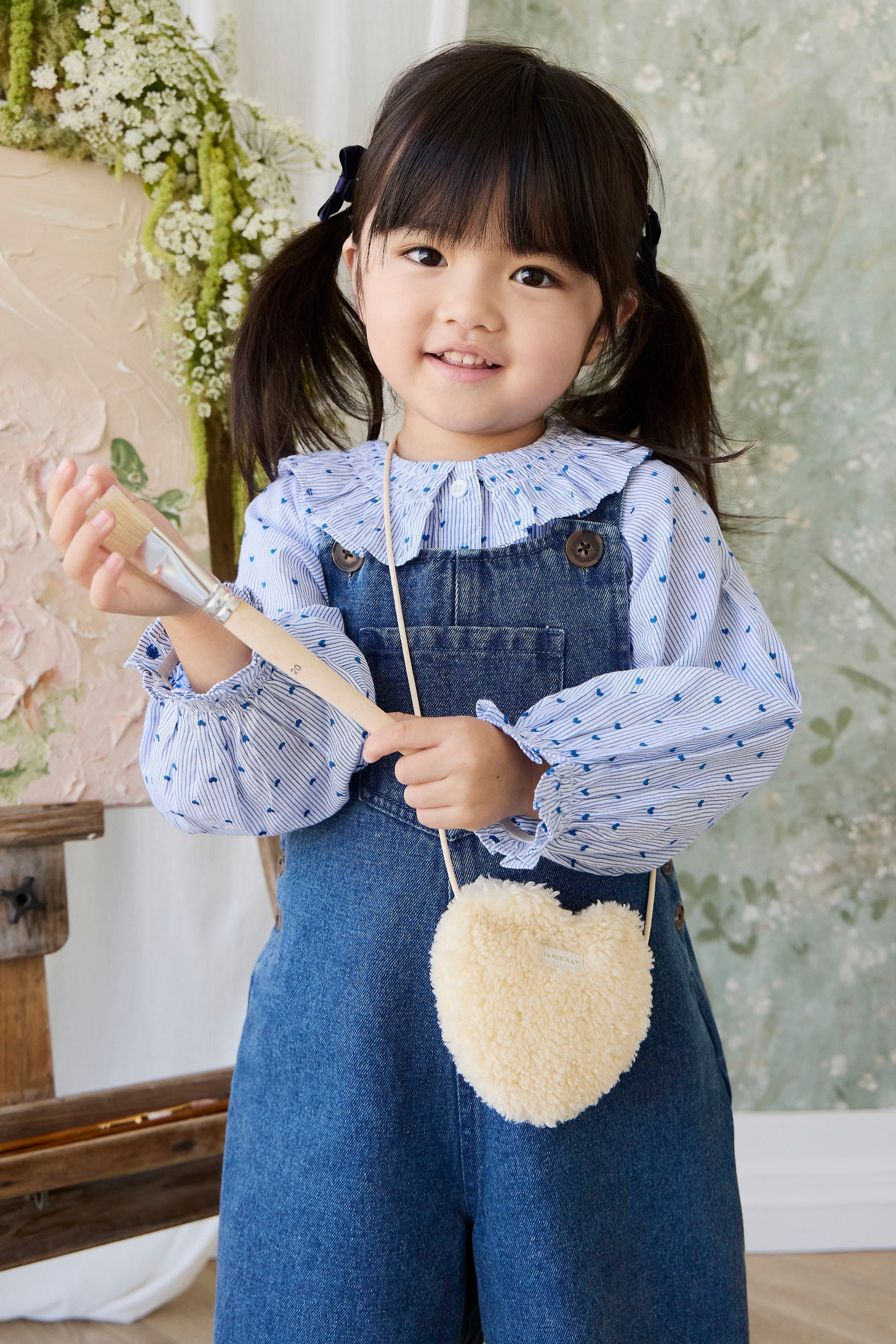 Organic Cotton Bellamy Blouse - Mon Amour Stripe Indigo by Jamie Kay