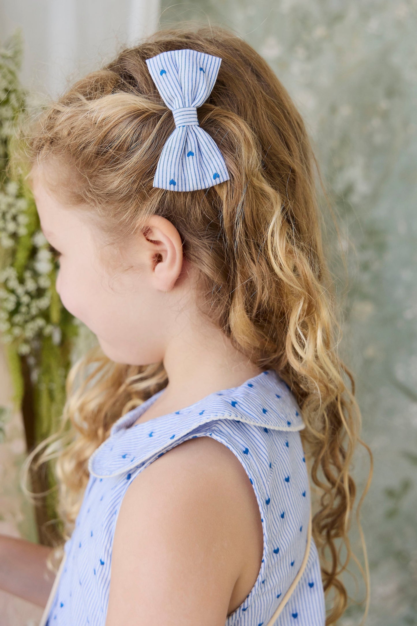 Organic Cotton Desiree Bow - Mon Amour Stripe Indigo by Jamie Kay