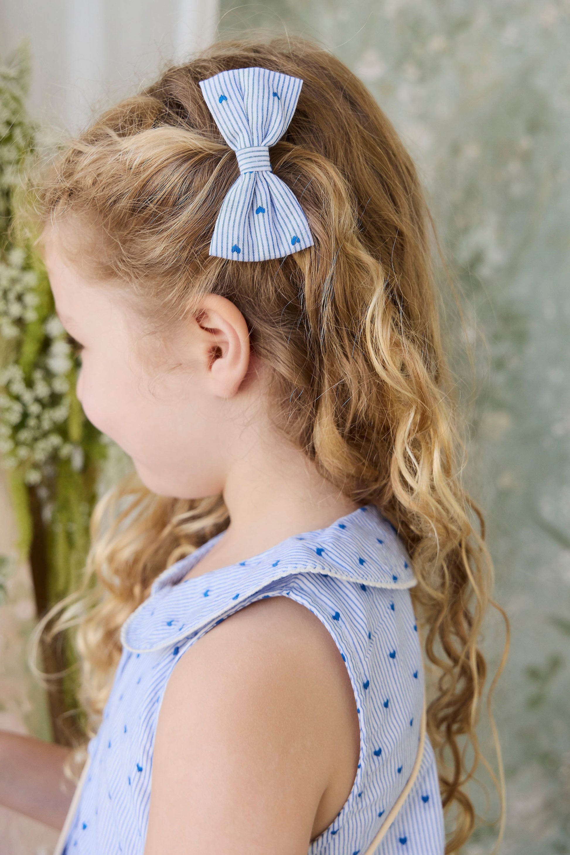 Organic Cotton Desiree Bow - Mon Amour Stripe Indigo by Jamie Kay