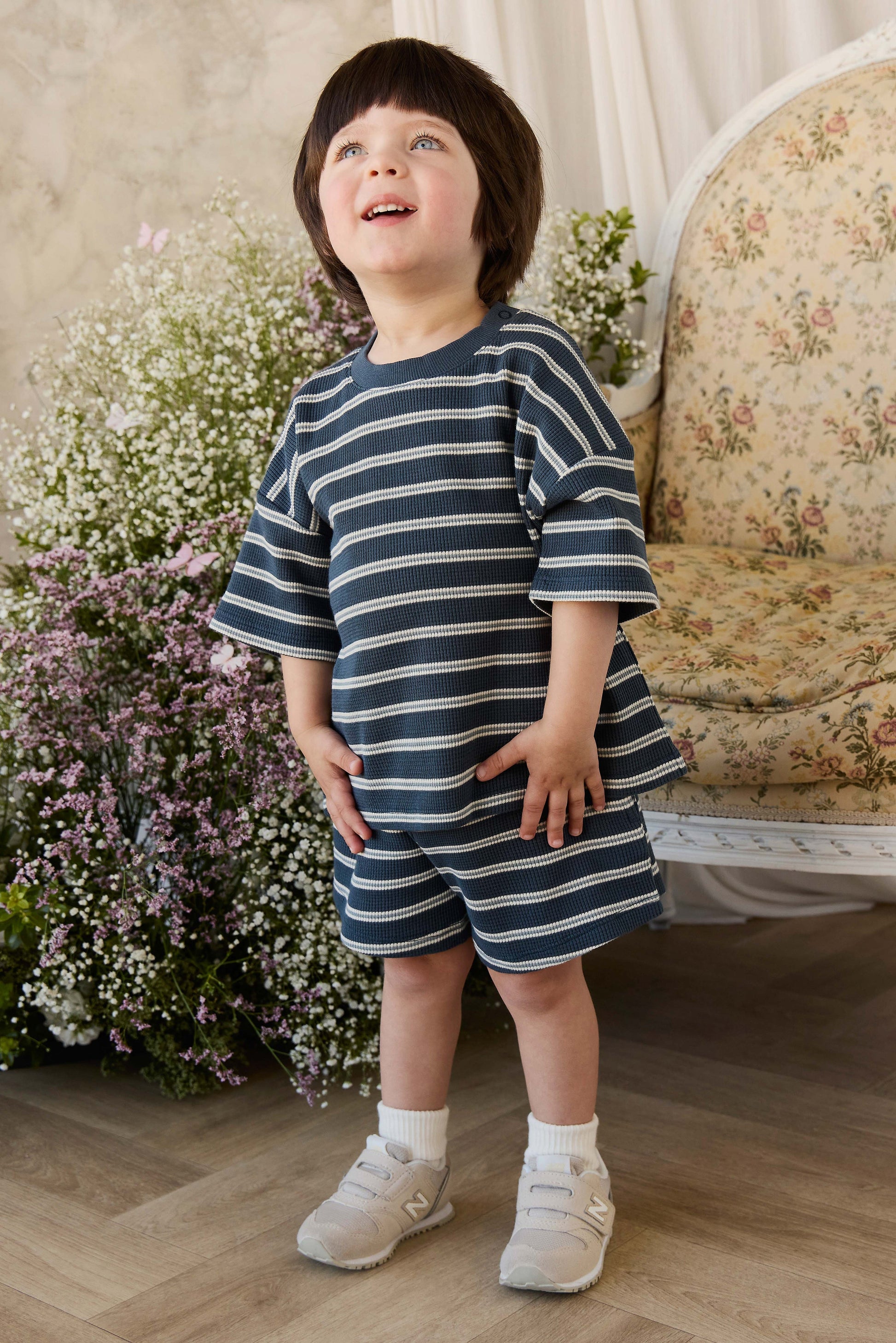 Organic Cotton Waffle Leith Short - Dreamer Stripe Captain by Jamie Kay