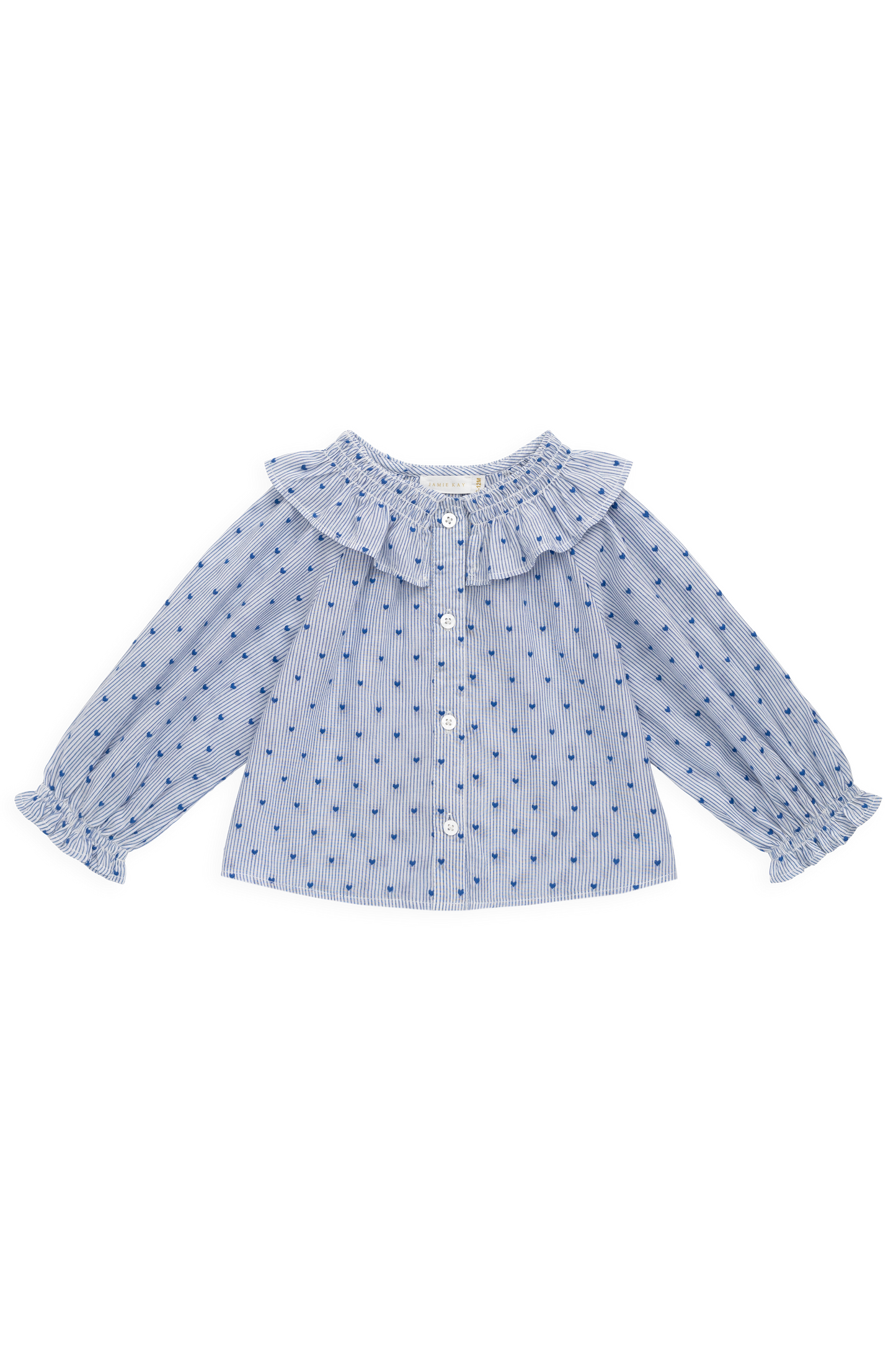 Organic Cotton Bellamy Blouse - Mon Amour Stripe Indigo by Jamie Kay