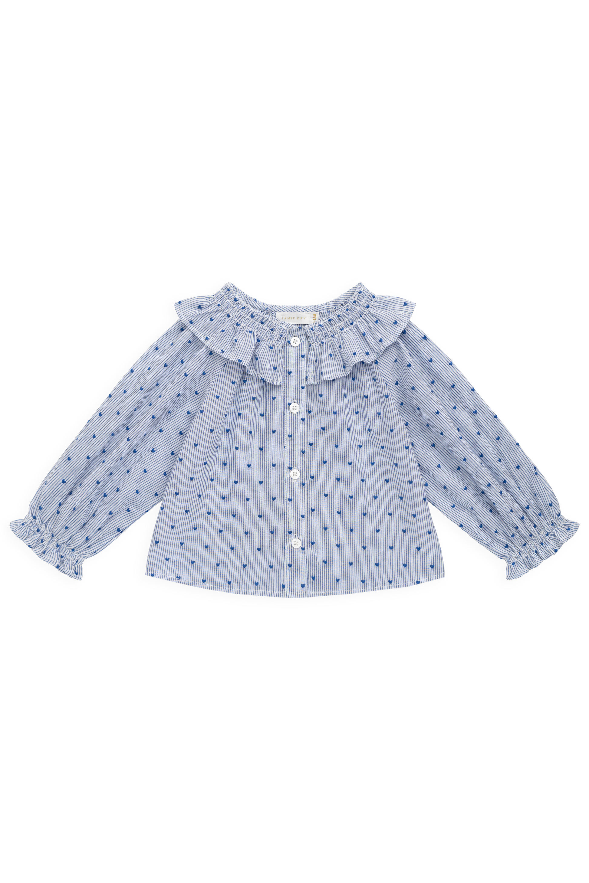 Organic Cotton Bellamy Blouse - Mon Amour Stripe Indigo by Jamie Kay
