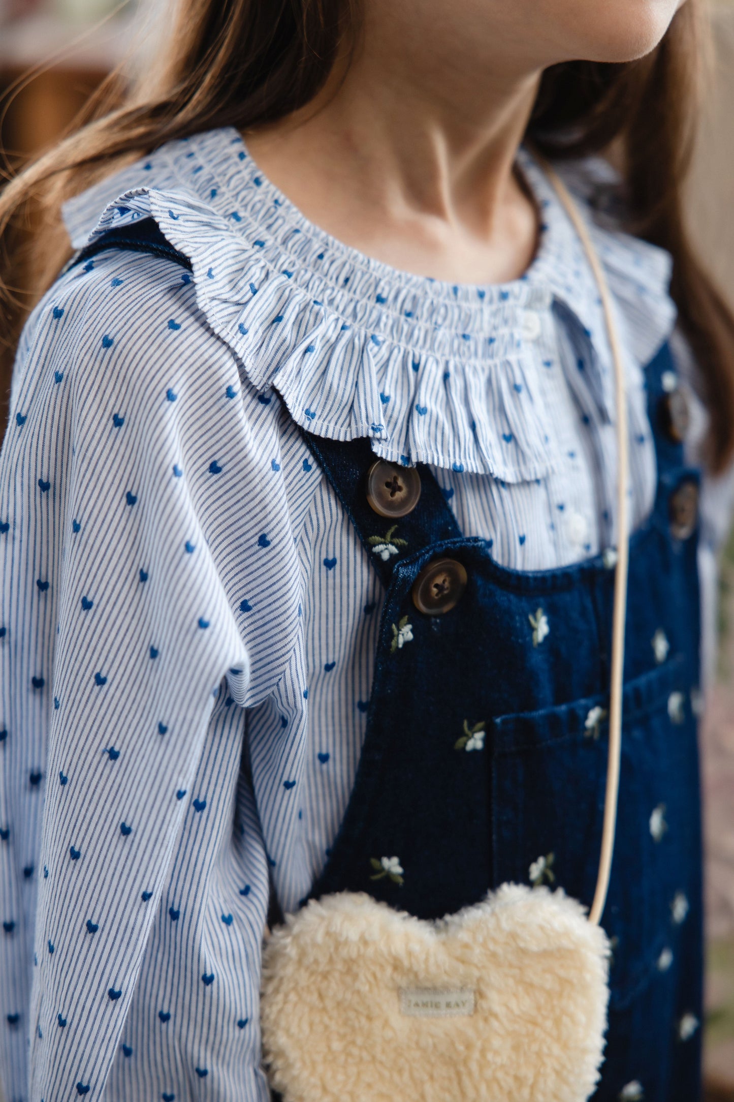 Organic Cotton Bellamy Blouse - Mon Amour Stripe Indigo by Jamie Kay
