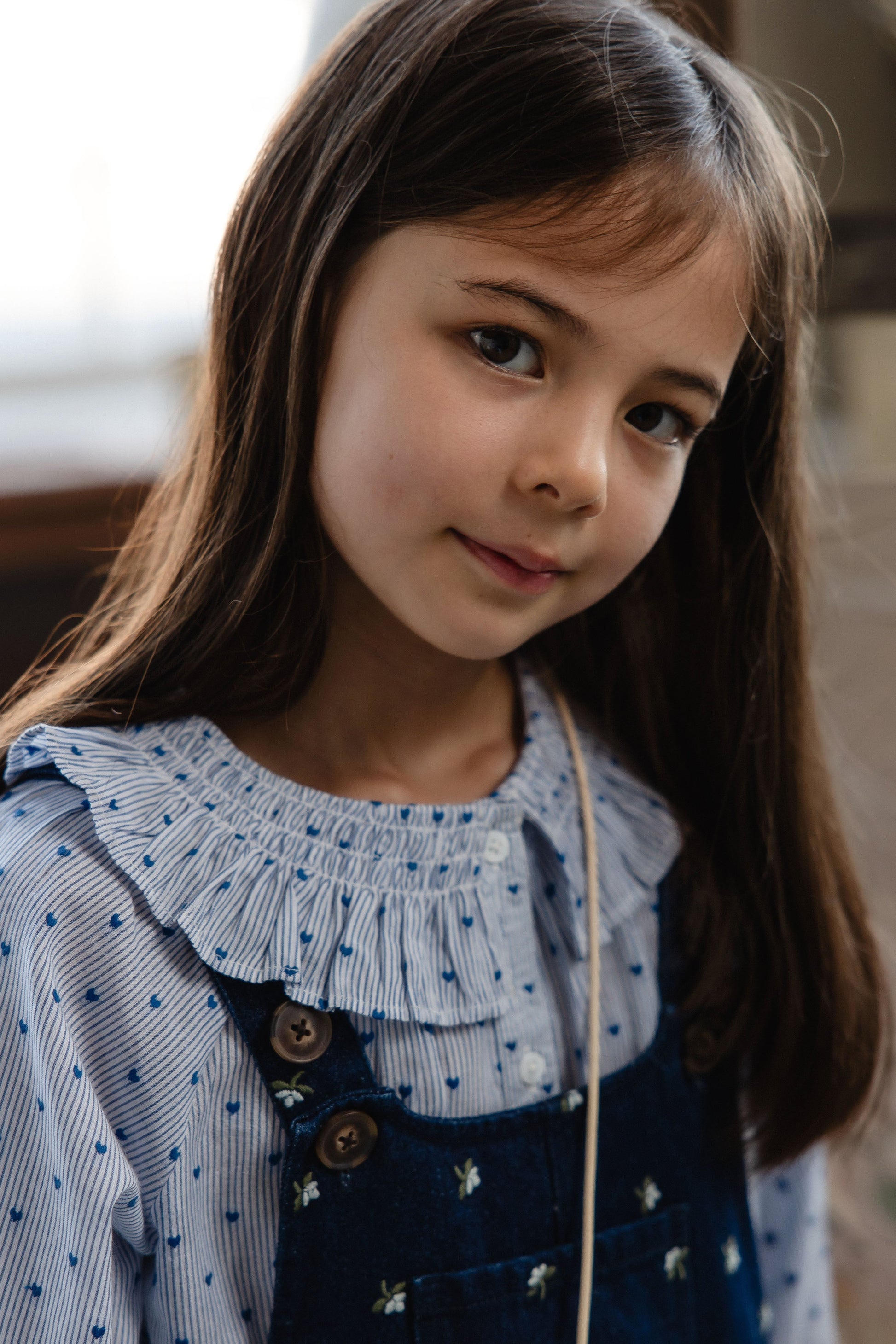 Organic Cotton Bellamy Blouse - Mon Amour Stripe Indigo by Jamie Kay